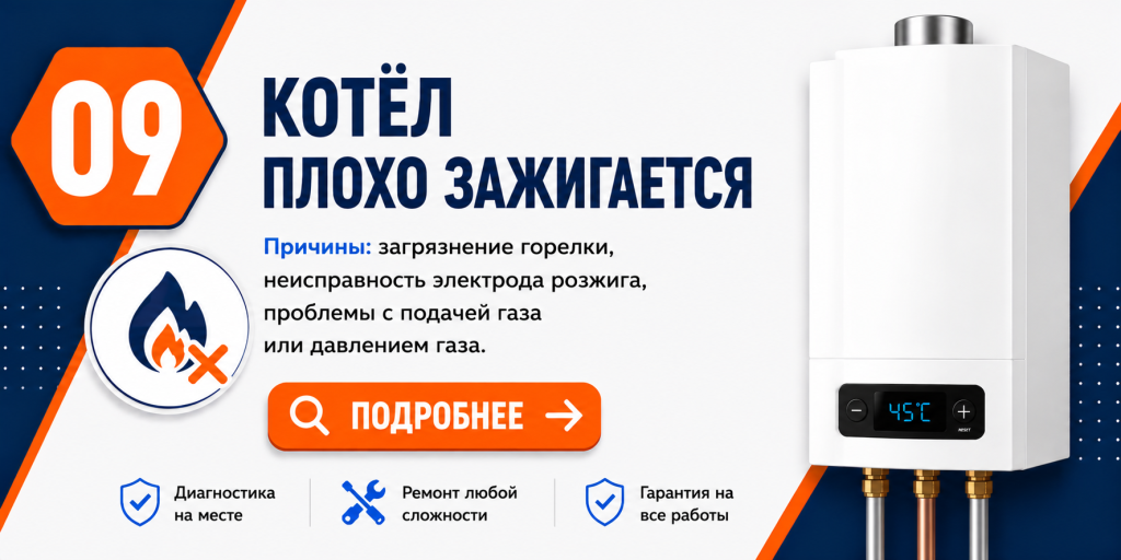 Частые неисправности газовых котлов