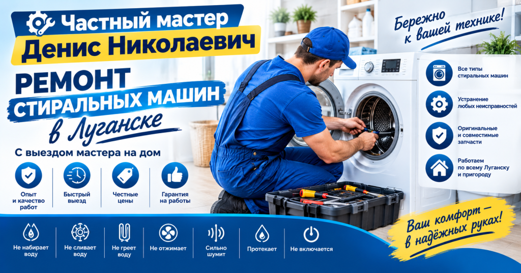 ремонт стиральных машин в Луганске, ремонт стиральных машин Луганск, частный мастер стиральных машин, мастер по ремонту стиральных машин Луганск, ремонт стиральной машины на дому, вызвать мастера стиральная машина, стиральная машина не включается, стиральная машина не сливает воду, стиральная машина не набирает воду, стиральная машина не греет, стиральная машина не отжимает, стиральная машина шумит, стиральная машина протекает, замена ТЭНа, ремонт сливного насоса, замена подшипников стиральной машины